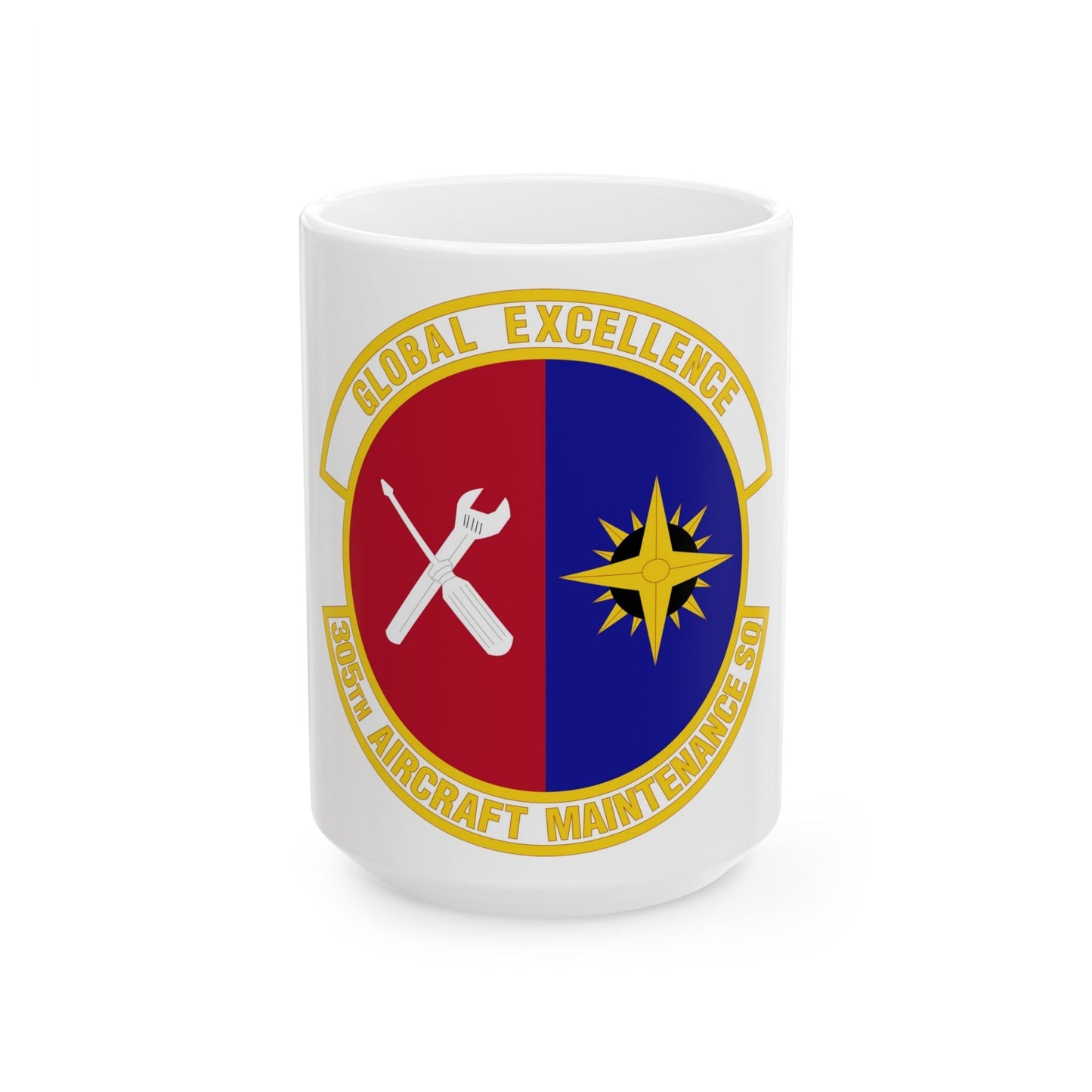 305 Aircraft Maintenance Squadron AMC (U.S. Air Force) White Coffee Mug-15oz-The Sticker Space