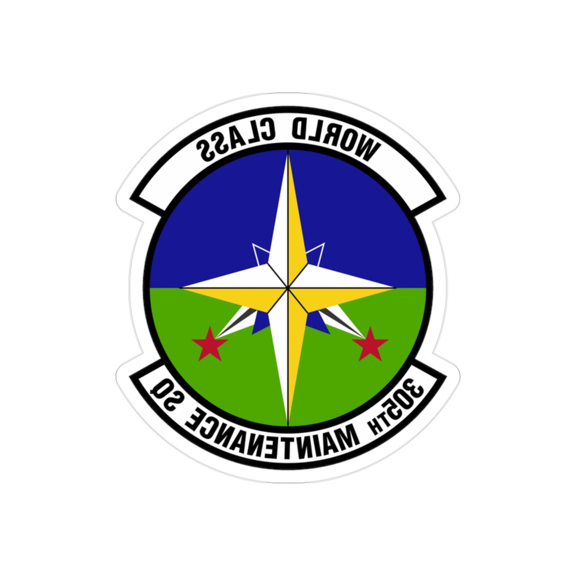 305 Maintenance Squadron AMC (U.S. Air Force) REVERSE PRINT Transparent STICKER-2" × 2"-The Sticker Space