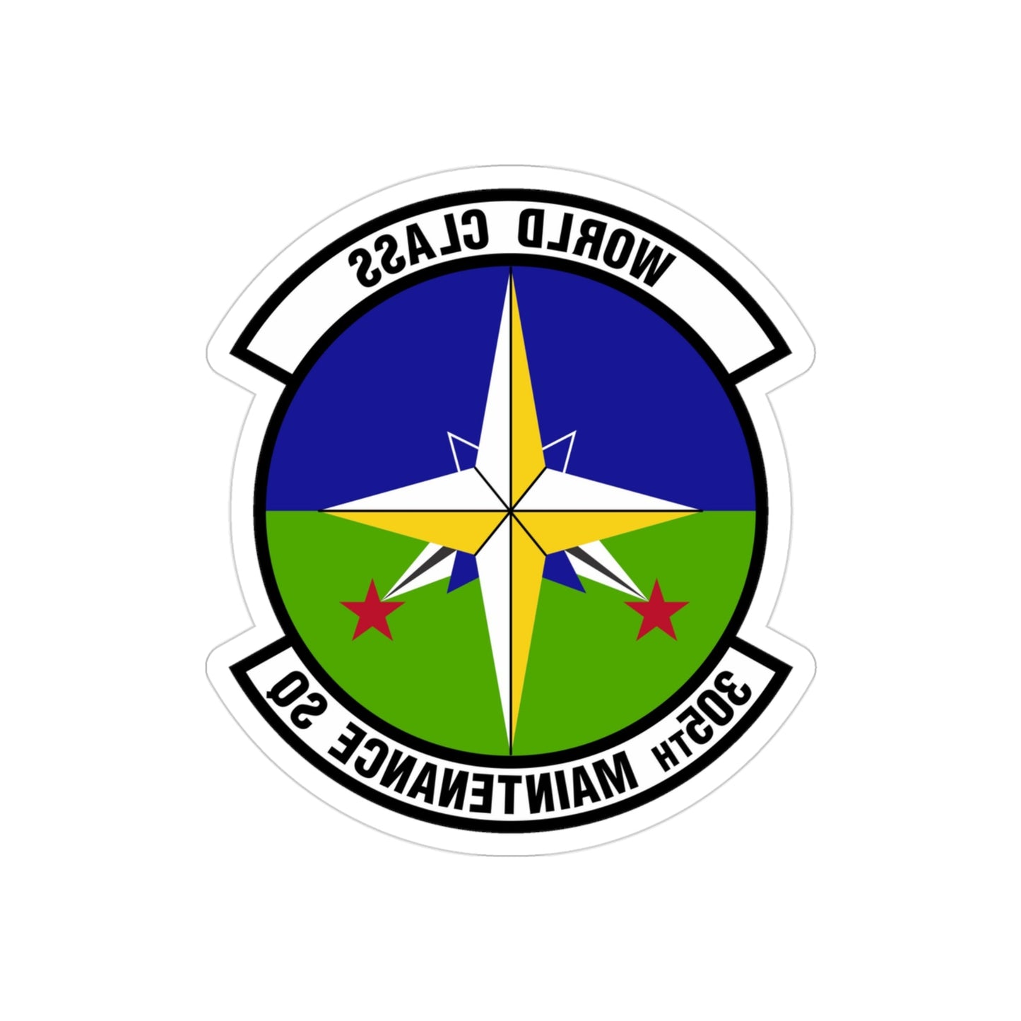 305 Maintenance Squadron AMC (U.S. Air Force) REVERSE PRINT Transparent STICKER-3" × 3"-The Sticker Space