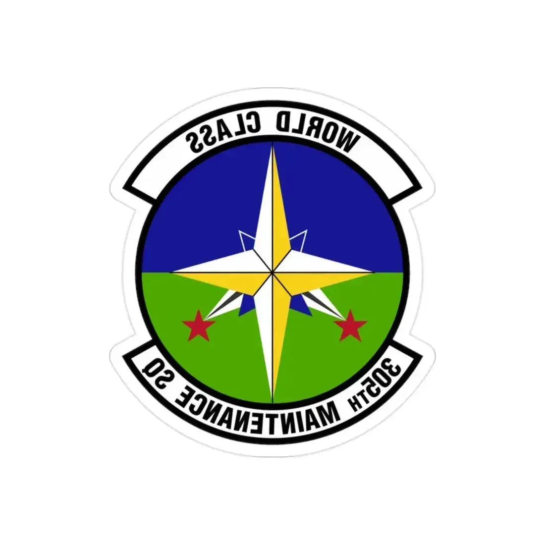305 Maintenance Squadron AMC (U.S. Air Force) REVERSE PRINT Transparent Die-Cut STICKER 2 Inch Die-Cut Transparent - The Sticker Space