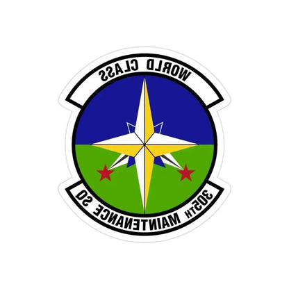 305 Maintenance Squadron AMC (U.S. Air Force) REVERSE PRINT Transparent Die-Cut STICKER 3 Inch Die-Cut Transparent - The Sticker Space