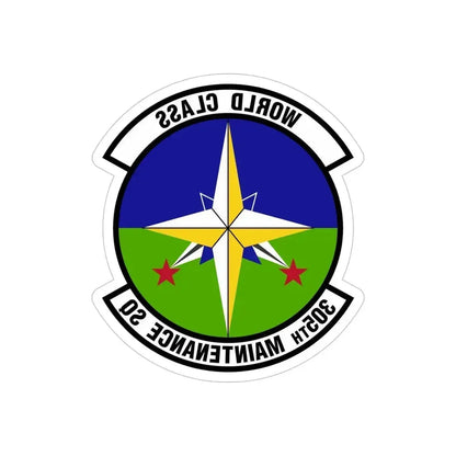 305 Maintenance Squadron AMC (U.S. Air Force) REVERSE PRINT Transparent Die-Cut STICKER 5 Inch Die-Cut Transparent - The Sticker Space
