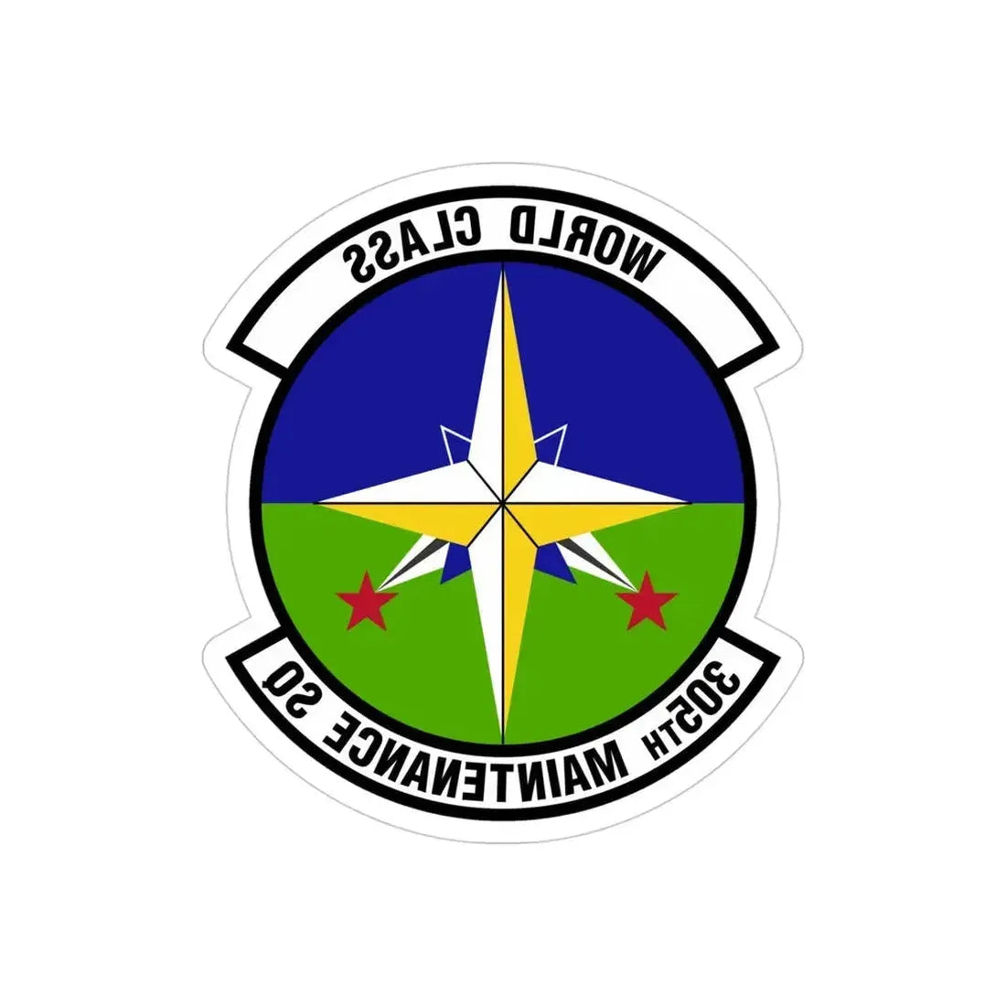 305 Maintenance Squadron AMC (U.S. Air Force) REVERSE PRINT Transparent Die-Cut STICKER - The Sticker Space