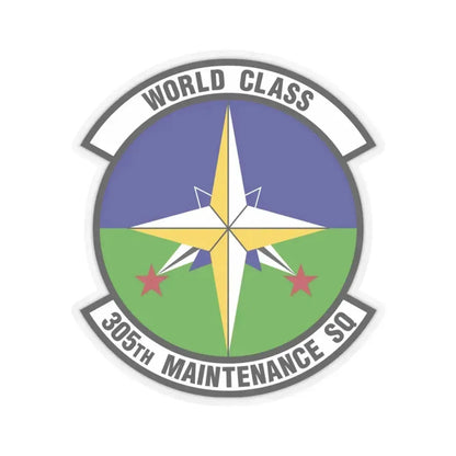 305 Maintenance Squadron AMC (U.S. Air Force) STICKER Vinyl Kiss-Cut Decal 3 Inch Transparent - The Sticker Space