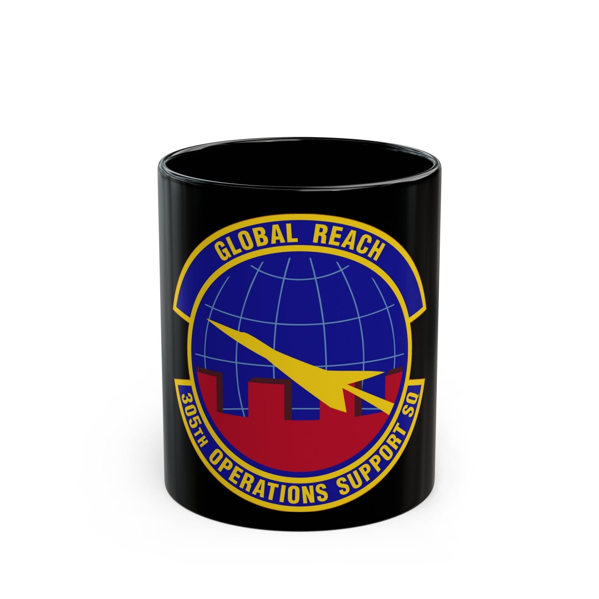 305 Operations Support Squadron AMC (U.S. Air Force) Black Coffee Mug-11oz-The Sticker Space