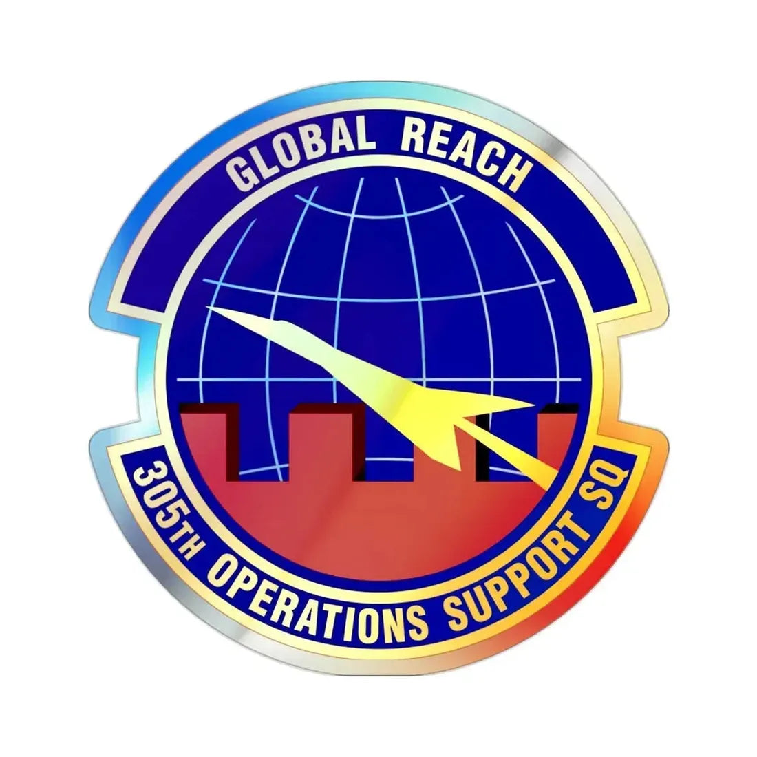 305 Operations Support Squadron AMC (U.S. Air Force) Holographic STICKER Die-Cut Vinyl Decal - The Sticker Space