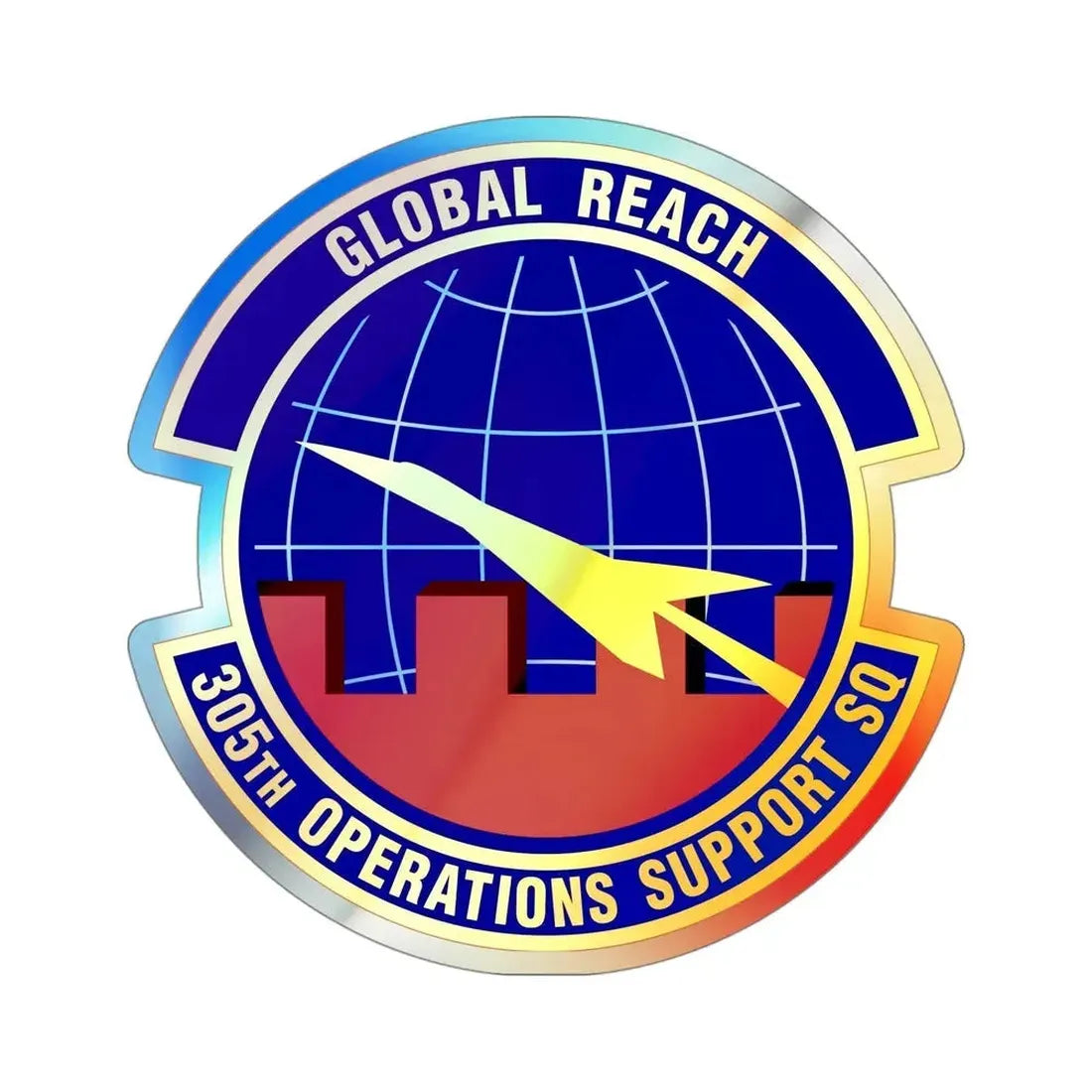 305 Operations Support Squadron AMC (U.S. Air Force) Holographic STICKER Die-Cut Vinyl Decal - The Sticker Space