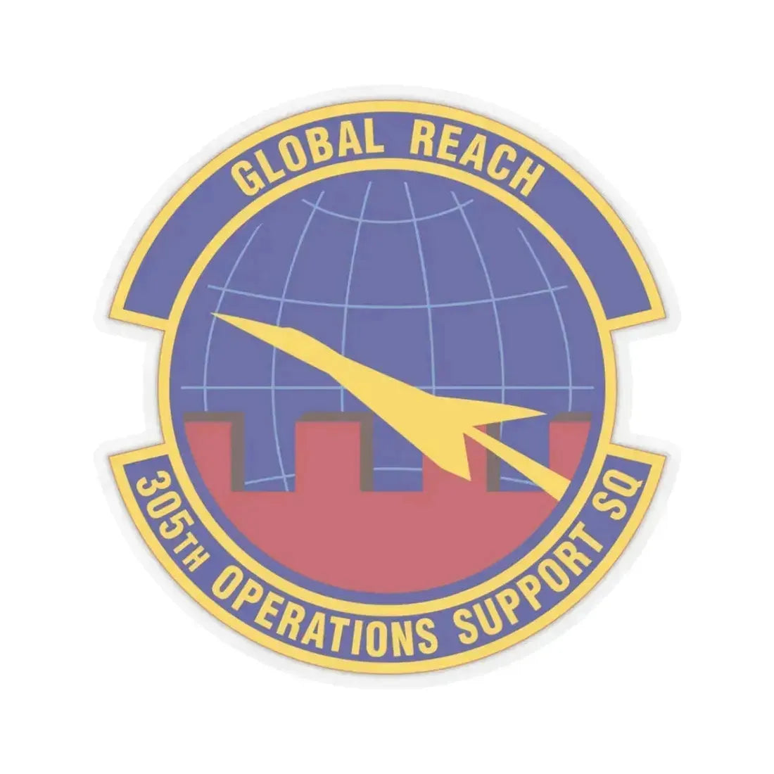 305 Operations Support Squadron AMC (U.S. Air Force) STICKER Vinyl Kiss-Cut Decal 3 Inch Transparent - The Sticker Space