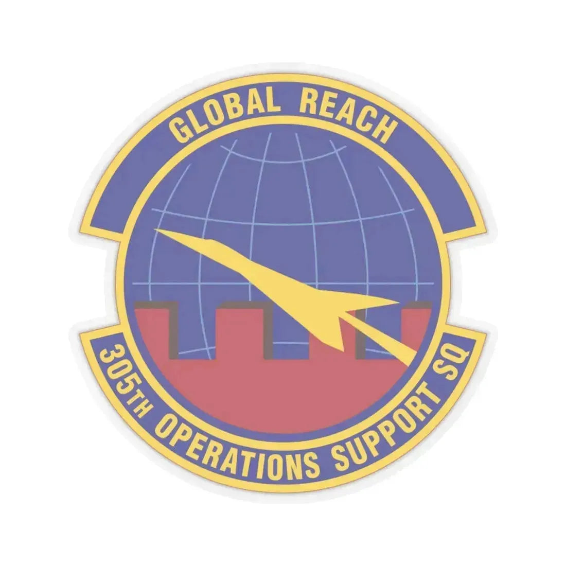 305 Operations Support Squadron AMC (U.S. Air Force) STICKER Vinyl Kiss-Cut Decal 6 Inch Transparent - The Sticker Space