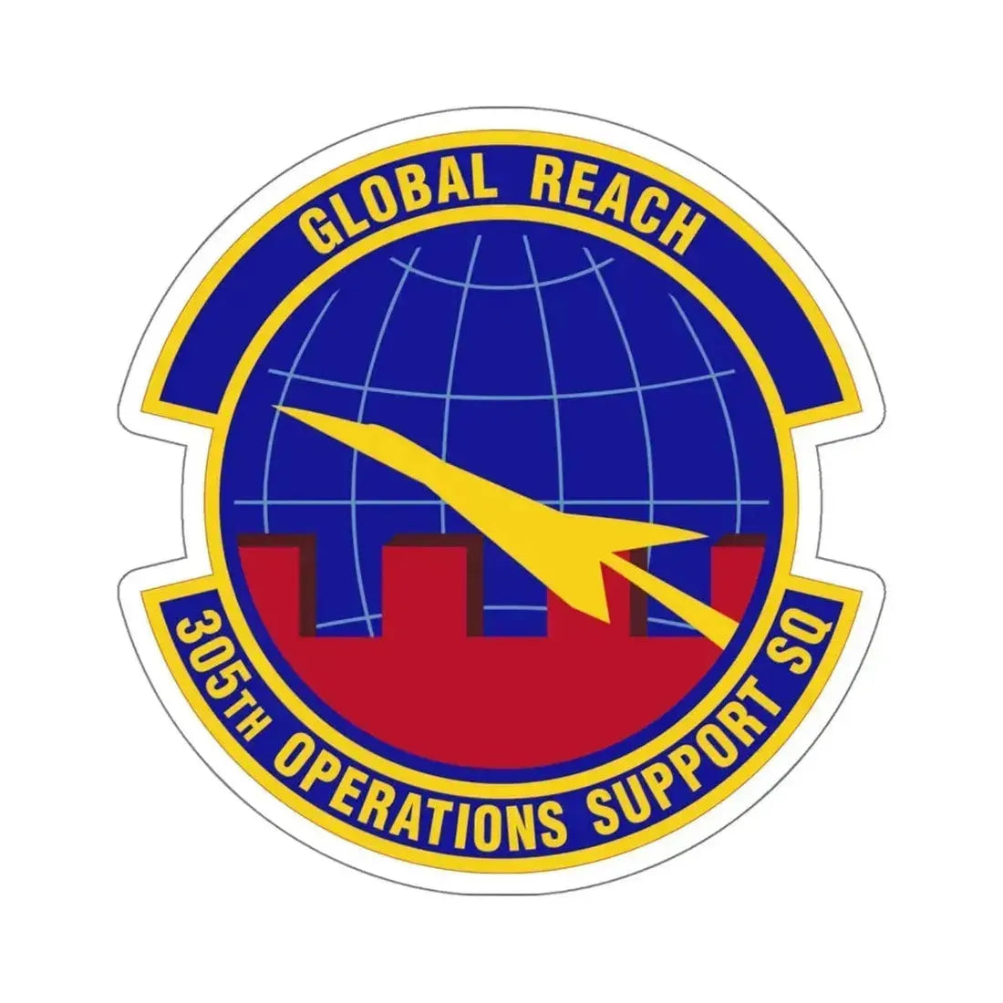 305 Operations Support Squadron AMC (U.S. Air Force) STICKER Vinyl Kiss-Cut Decal 6 Inch White - The Sticker Space