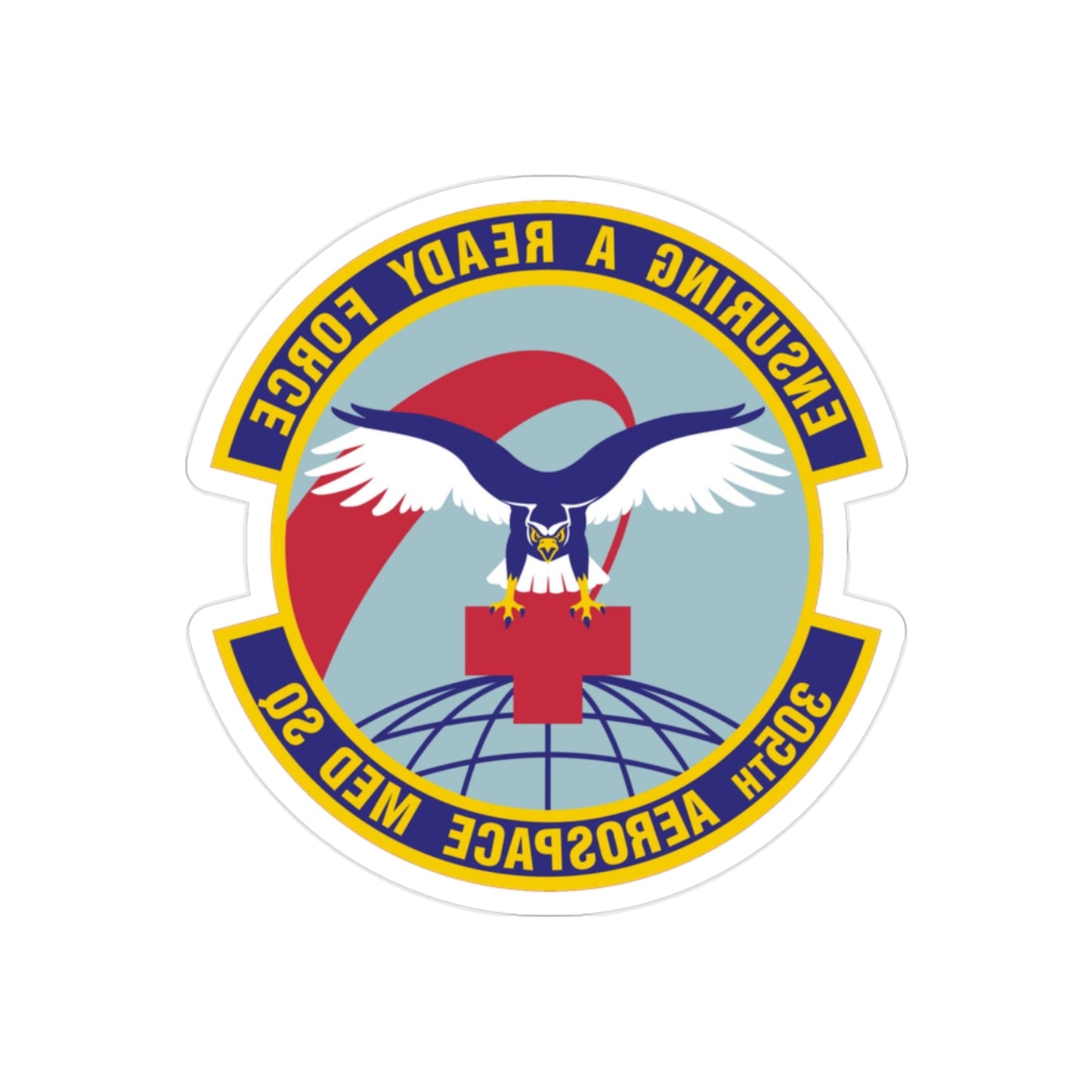 305th Aerospace Medicine Squadron (U.S. Air Force) REVERSE PRINT Transparent STICKER-2" × 2"-The Sticker Space