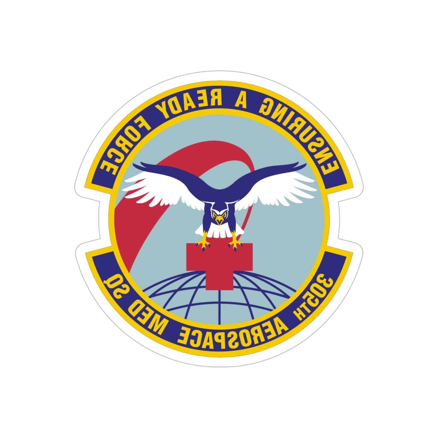 305th Aerospace Medicine Squadron (U.S. Air Force) REVERSE PRINT Transparent STICKER-6" × 6"-The Sticker Space