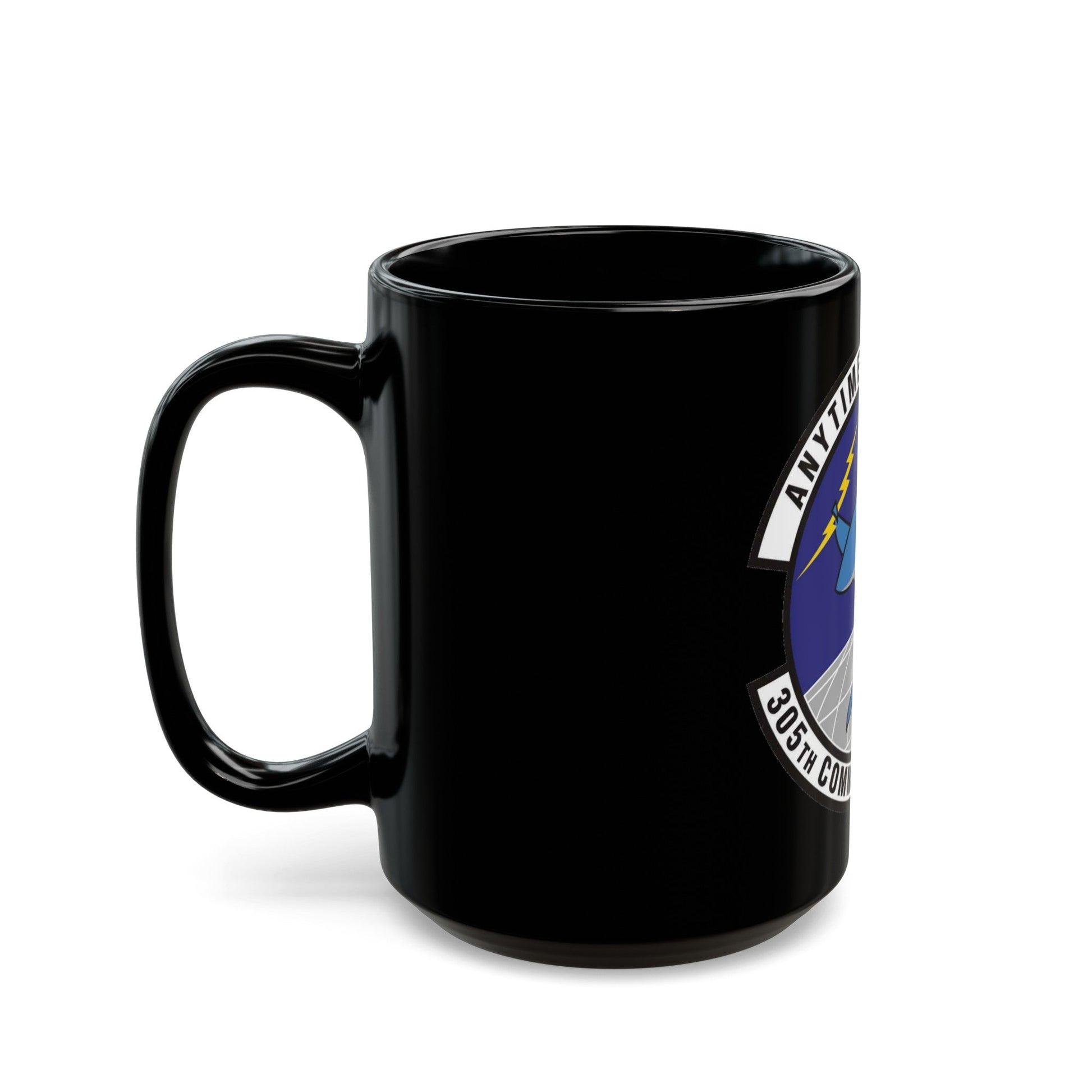 305th Communications Squadron (U.S. Air Force) Black Coffee Mug-The Sticker Space