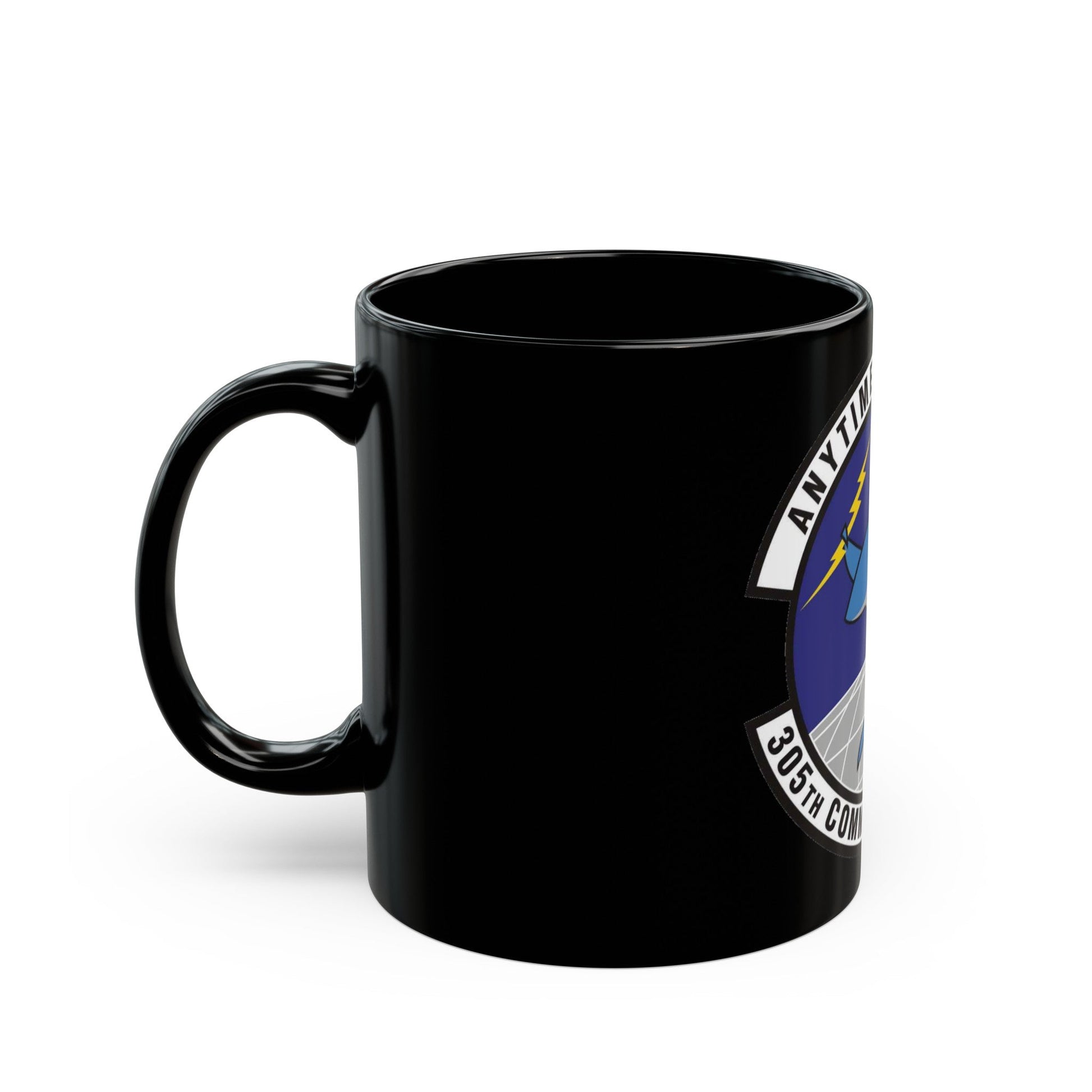 305th Communications Squadron (U.S. Air Force) Black Coffee Mug-The Sticker Space