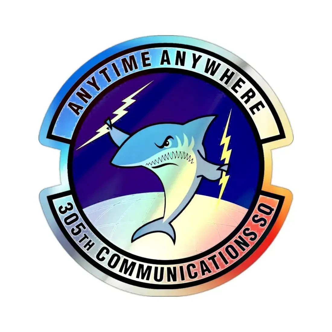 305th Communications Squadron (U.S. Air Force) Holographic STICKER Die-Cut Vinyl Decal 2 Inch Holographic - The Sticker Space