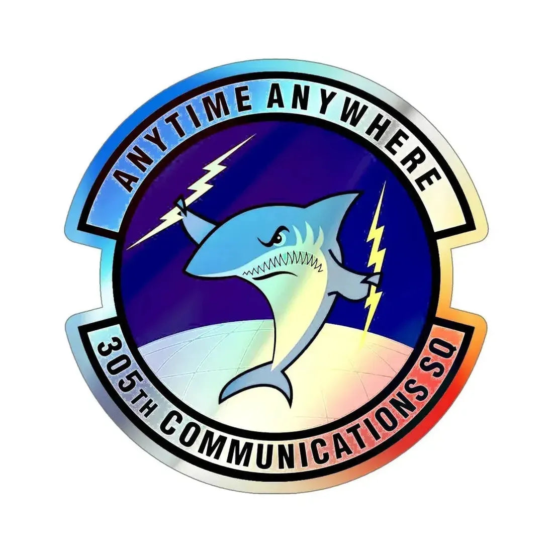 305th Communications Squadron (U.S. Air Force) Holographic STICKER Die-Cut Vinyl Decal 5 Inch Holographic - The Sticker Space