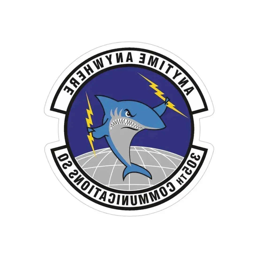 305th Communications Squadron (U.S. Air Force) REVERSE PRINT Transparent Die-Cut STICKER 5 Inch Die-Cut Transparent - The Sticker Space