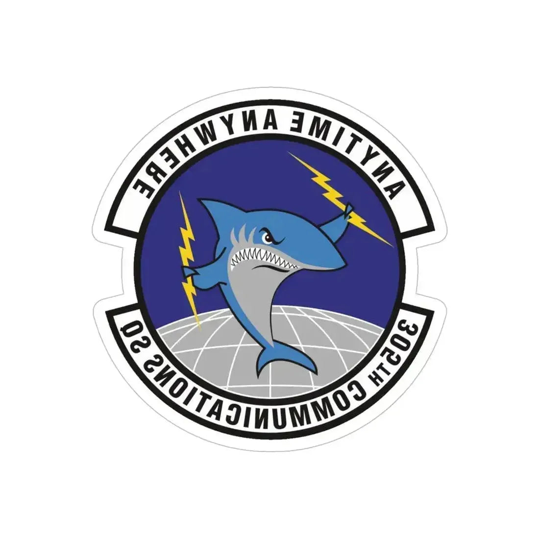 305th Communications Squadron (U.S. Air Force) REVERSE PRINT Transparent Die-Cut STICKER 6 Inch Die-Cut Transparent - The Sticker Space