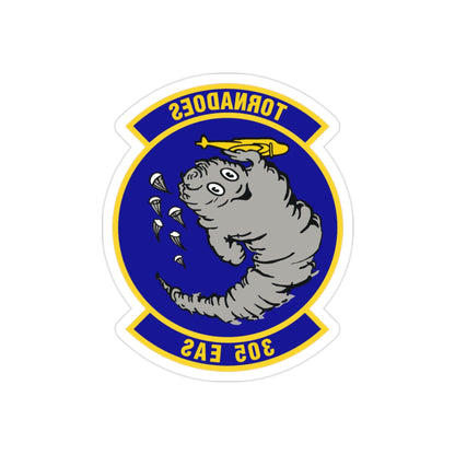 305th Expeditionary Airlift Squadron (U.S. Air Force) REVERSE PRINT Transparent STICKER-2" × 2"-The Sticker Space