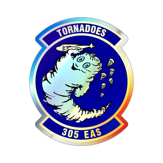 305th Expeditionary Airlift Squadron (U.S. Air Force) Holographic STICKER Die-Cut Vinyl Decal 6 Inch Holographic - The Sticker Space