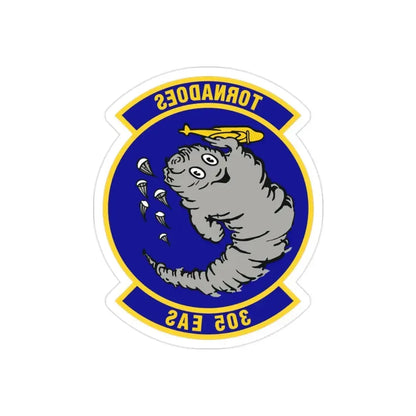 305th Expeditionary Airlift Squadron (U.S. Air Force) REVERSE PRINT Transparent Die-Cut STICKER - The Sticker Space
