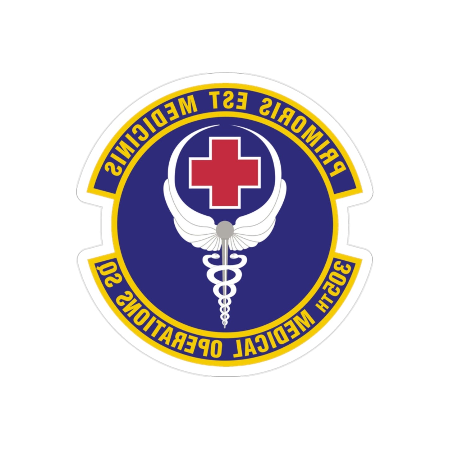 305th Medical Operations Squadron (U.S. Air Force) REVERSE PRINT Transparent STICKER-2" × 2"-The Sticker Space