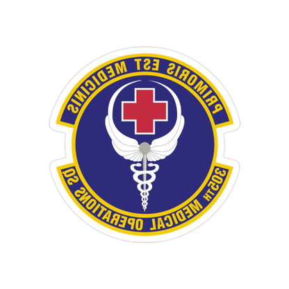 305th Medical Operations Squadron (U.S. Air Force) REVERSE PRINT Transparent STICKER-2" × 2"-The Sticker Space