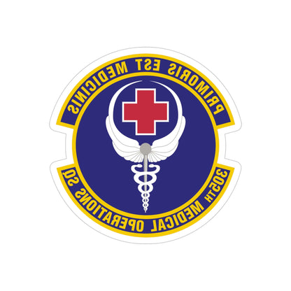 305th Medical Operations Squadron (U.S. Air Force) REVERSE PRINT Transparent STICKER-4" × 4"-The Sticker Space