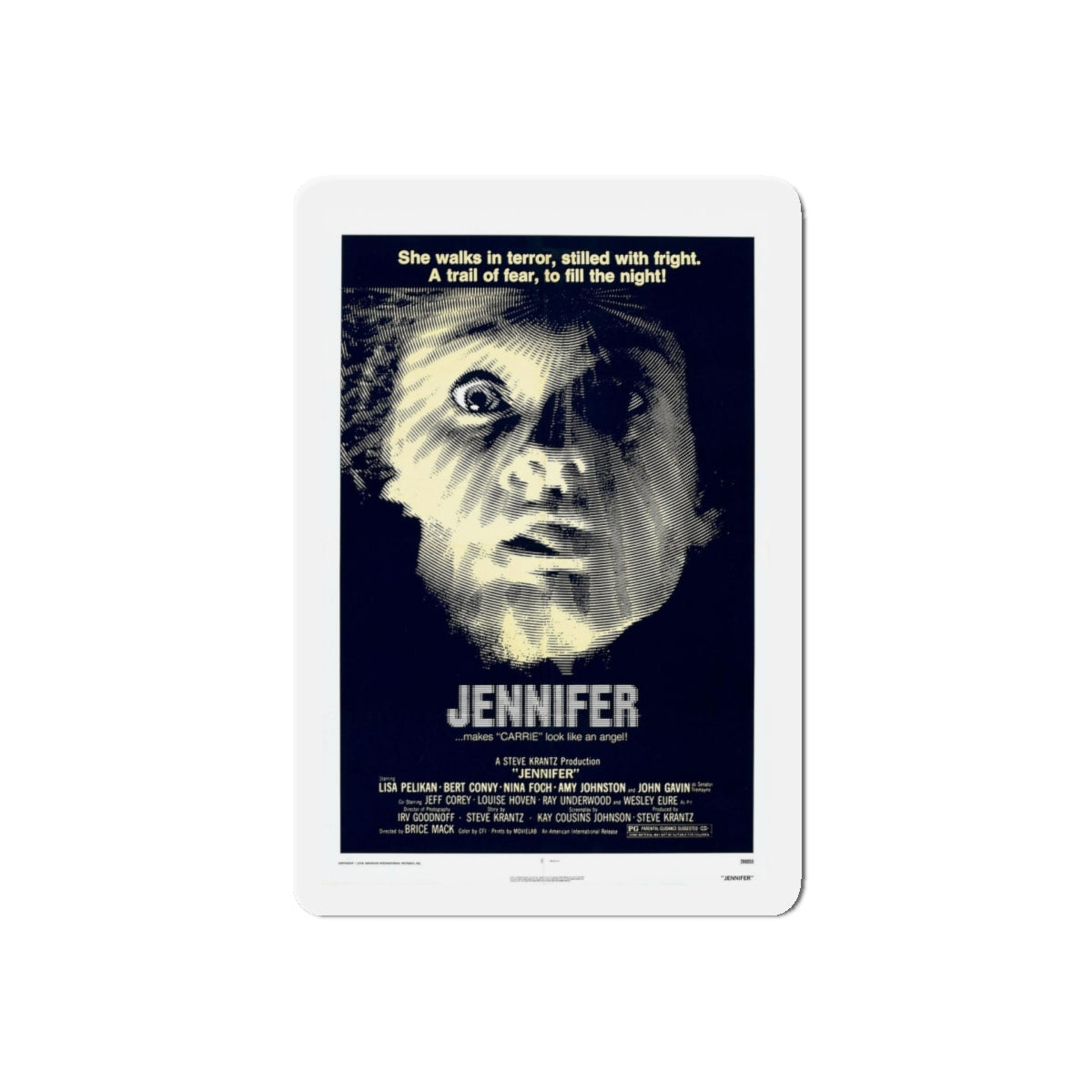 JENNIFER 1978 Movie Poster - Refrigerator Magnet-5" x 5"-Die-Cut-1 pc-The Sticker Space