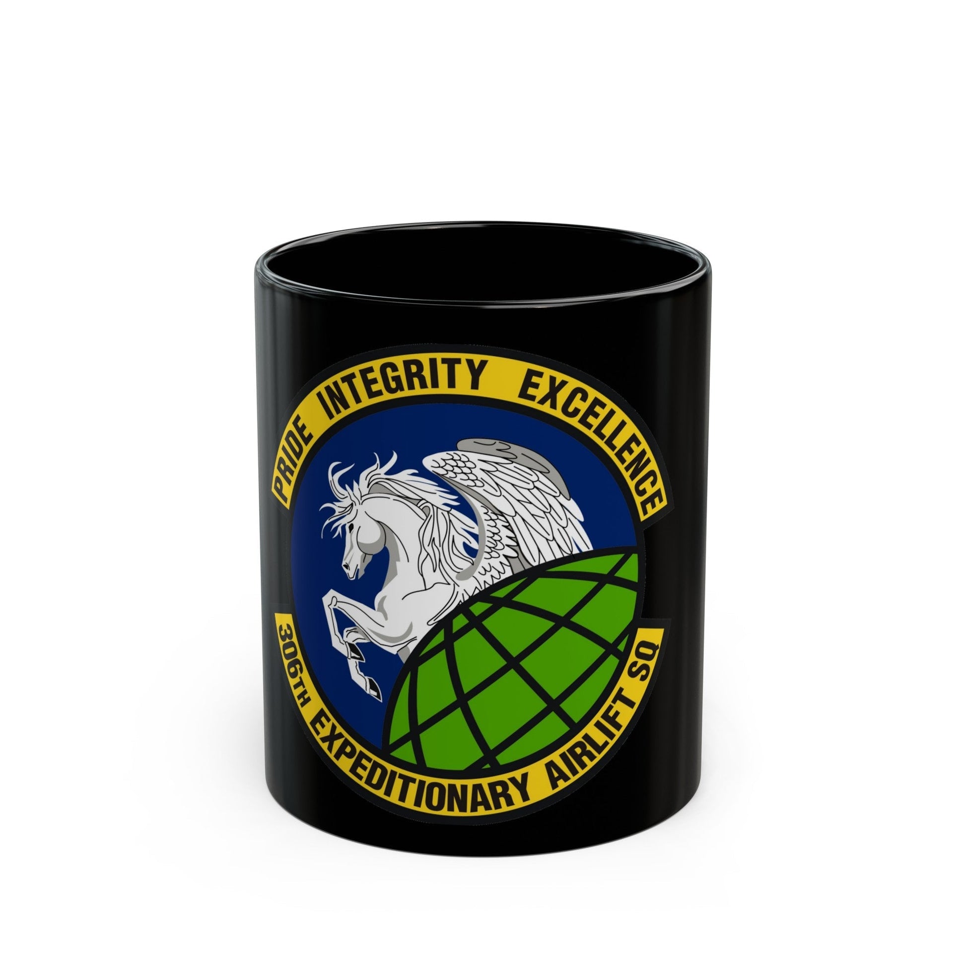 306th Expeditionary Airlift Squadron (U.S. Air Force) Black Coffee Mug-11oz-The Sticker Space