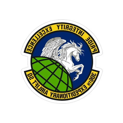 306th Expeditionary Airlift Squadron (U.S. Air Force) REVERSE PRINT Transparent Die-Cut STICKER 3 Inch Die-Cut Transparent - The Sticker Space