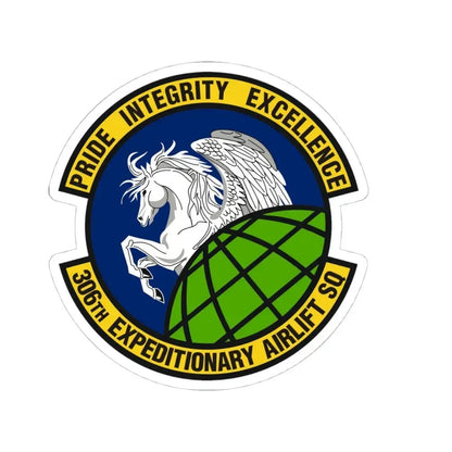 306th Expeditionary Airlift Squadron (U.S. Air Force) STICKER Vinyl Kiss-Cut Decal 4 Inch White - The Sticker Space