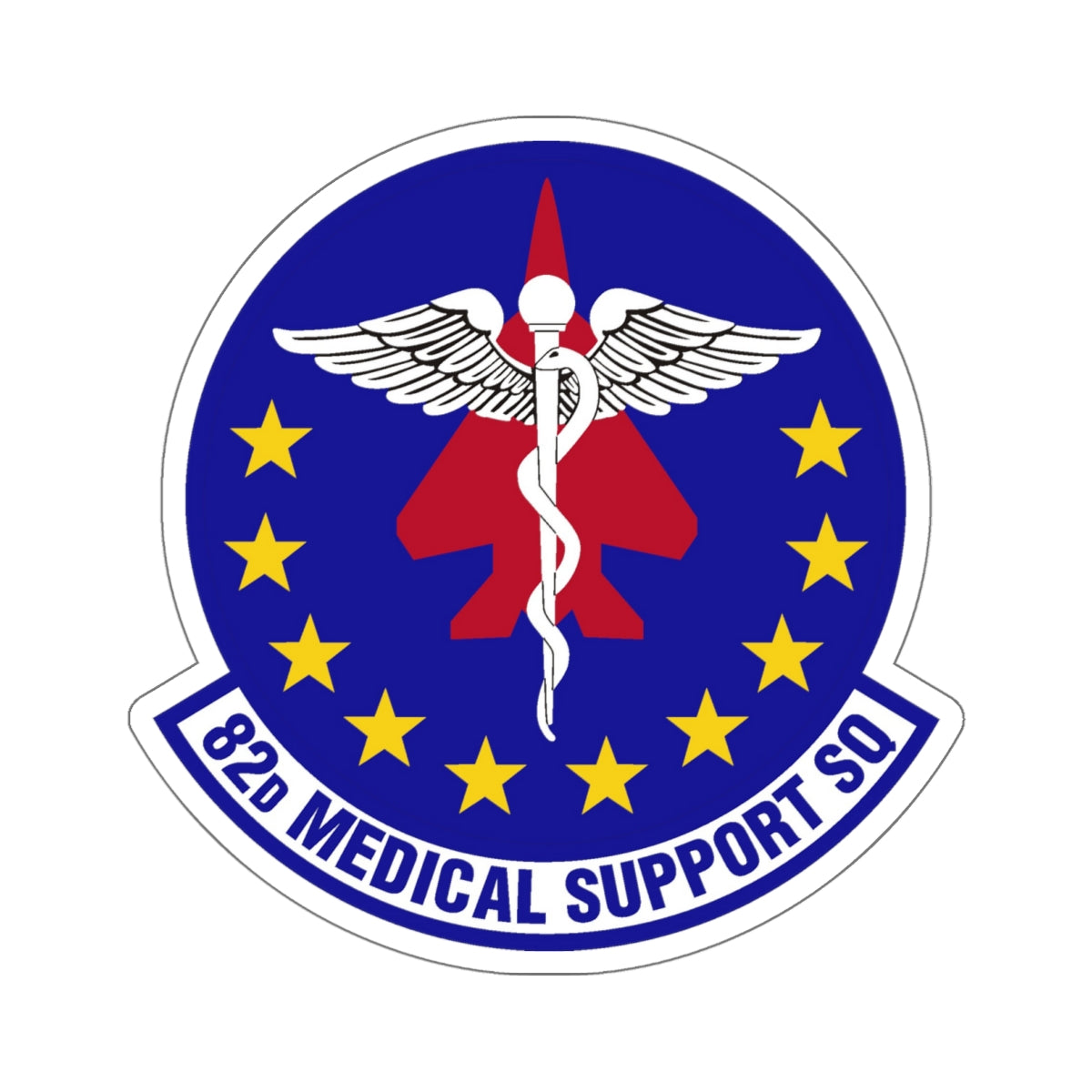 82d Medical Support Squadron (U.S. Air Force) STICKER Vinyl Kiss-Cut Decal-6 Inch-White-The Sticker Space