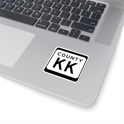 WIS County KK (Wisconsin) (Road Sign) STICKER Vinyl Kiss-Cut Decal