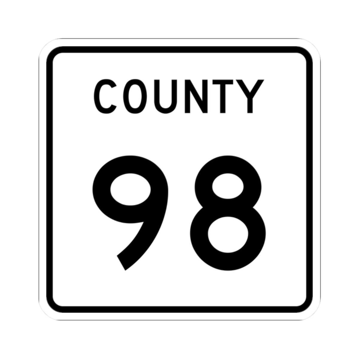 County 98 square (Minnesota) (Road Sign) STICKER Vinyl Kiss-Cut Decal