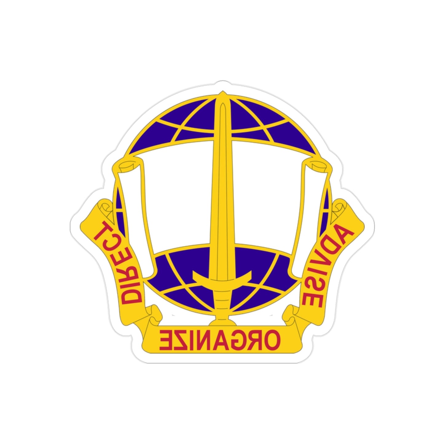 308 Civil Affairs Brigade 2 (U.S. Army) REVERSE PRINT Transparent STICKER-2" × 2"-The Sticker Space