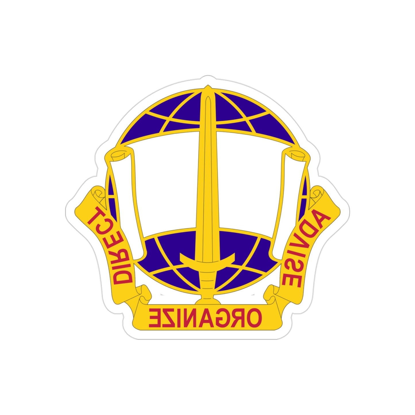 308 Civil Affairs Brigade 2 (U.S. Army) REVERSE PRINT Transparent STICKER-3" × 3"-The Sticker Space