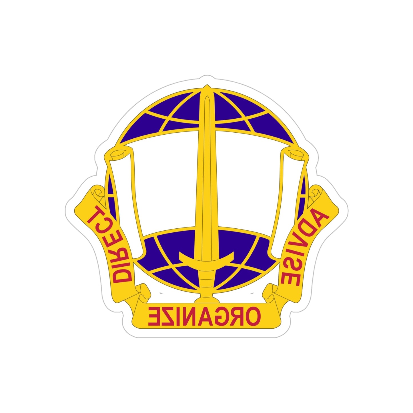 308 Civil Affairs Brigade 2 (U.S. Army) REVERSE PRINT Transparent STICKER-5" × 5"-The Sticker Space