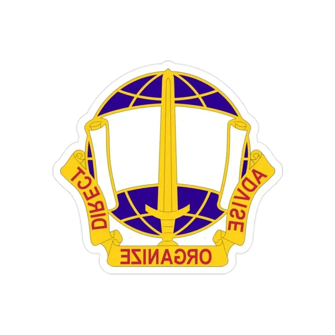 308 Civil Affairs Brigade 2 (U.S. Army) REVERSE PRINT Transparent Die-Cut STICKER 2 Inch Die-Cut Transparent - The Sticker Space