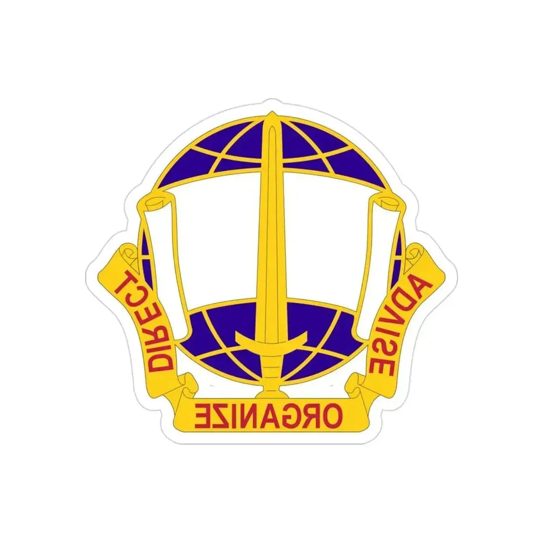308 Civil Affairs Brigade 2 (U.S. Army) REVERSE PRINT Transparent Die-Cut STICKER 3 Inch Die-Cut Transparent - The Sticker Space