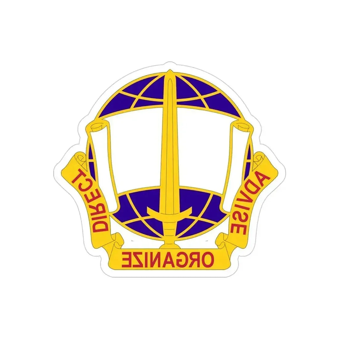 308 Civil Affairs Brigade 2 (U.S. Army) REVERSE PRINT Transparent Die-Cut STICKER 4 Inch Die-Cut Transparent - The Sticker Space