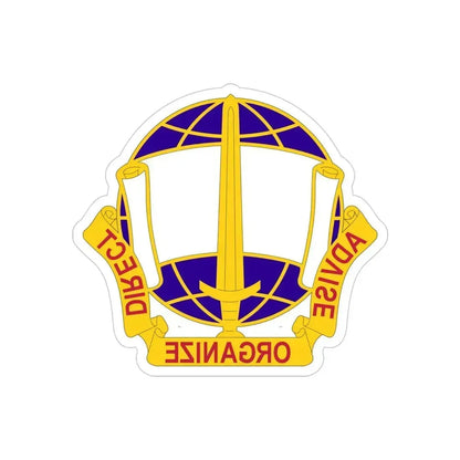 308 Civil Affairs Brigade 2 (U.S. Army) REVERSE PRINT Transparent Die-Cut STICKER 4 Inch Die-Cut Transparent - The Sticker Space