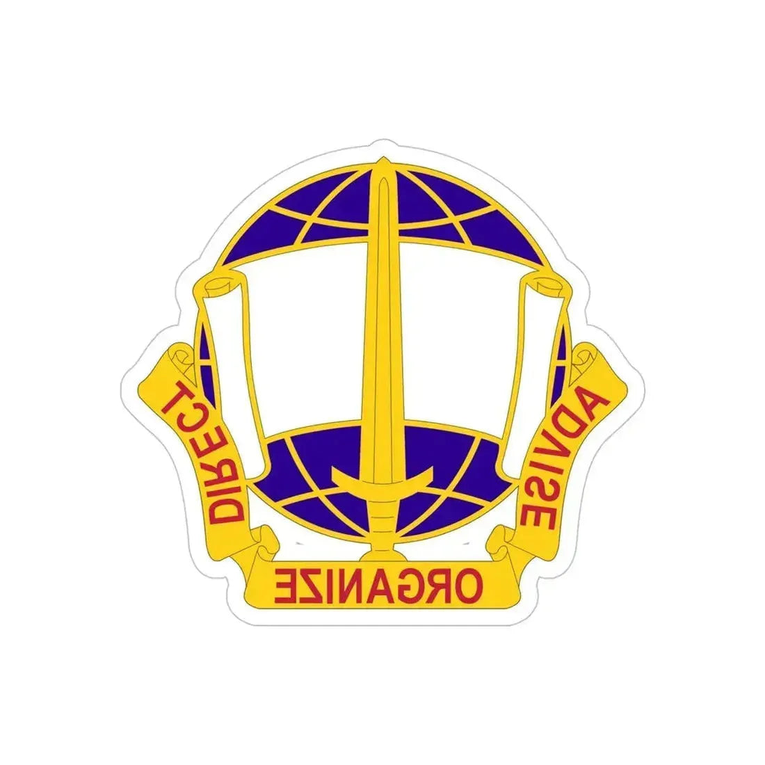 308 Civil Affairs Brigade 2 (U.S. Army) REVERSE PRINT Transparent Die-Cut STICKER 5 Inch Die-Cut Transparent - The Sticker Space