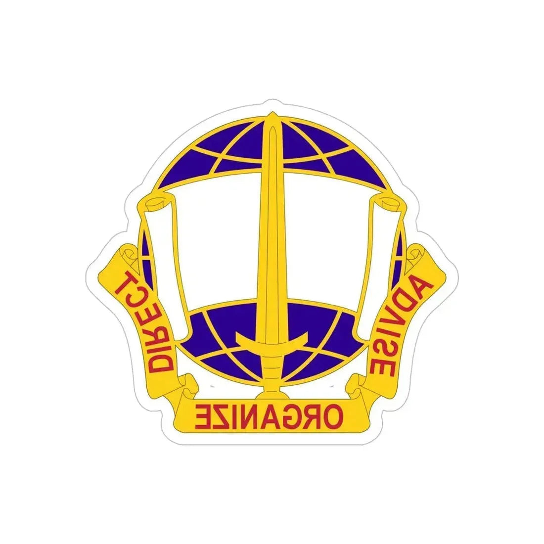 308 Civil Affairs Brigade 2 (U.S. Army) REVERSE PRINT Transparent Die-Cut STICKER 6 Inch Die-Cut Transparent - The Sticker Space