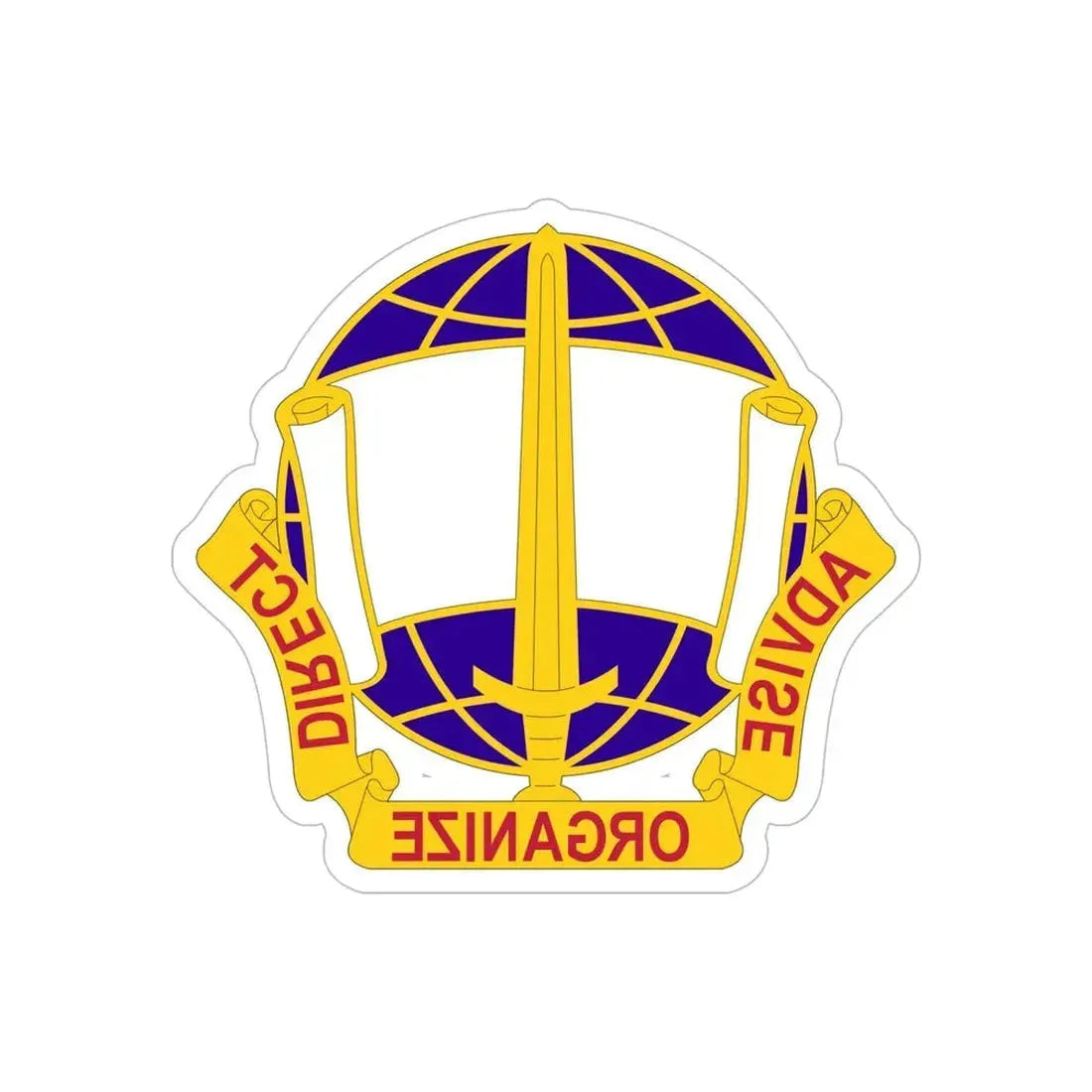 308 Civil Affairs Brigade 2 (U.S. Army) REVERSE PRINT Transparent Die-Cut STICKER - The Sticker Space