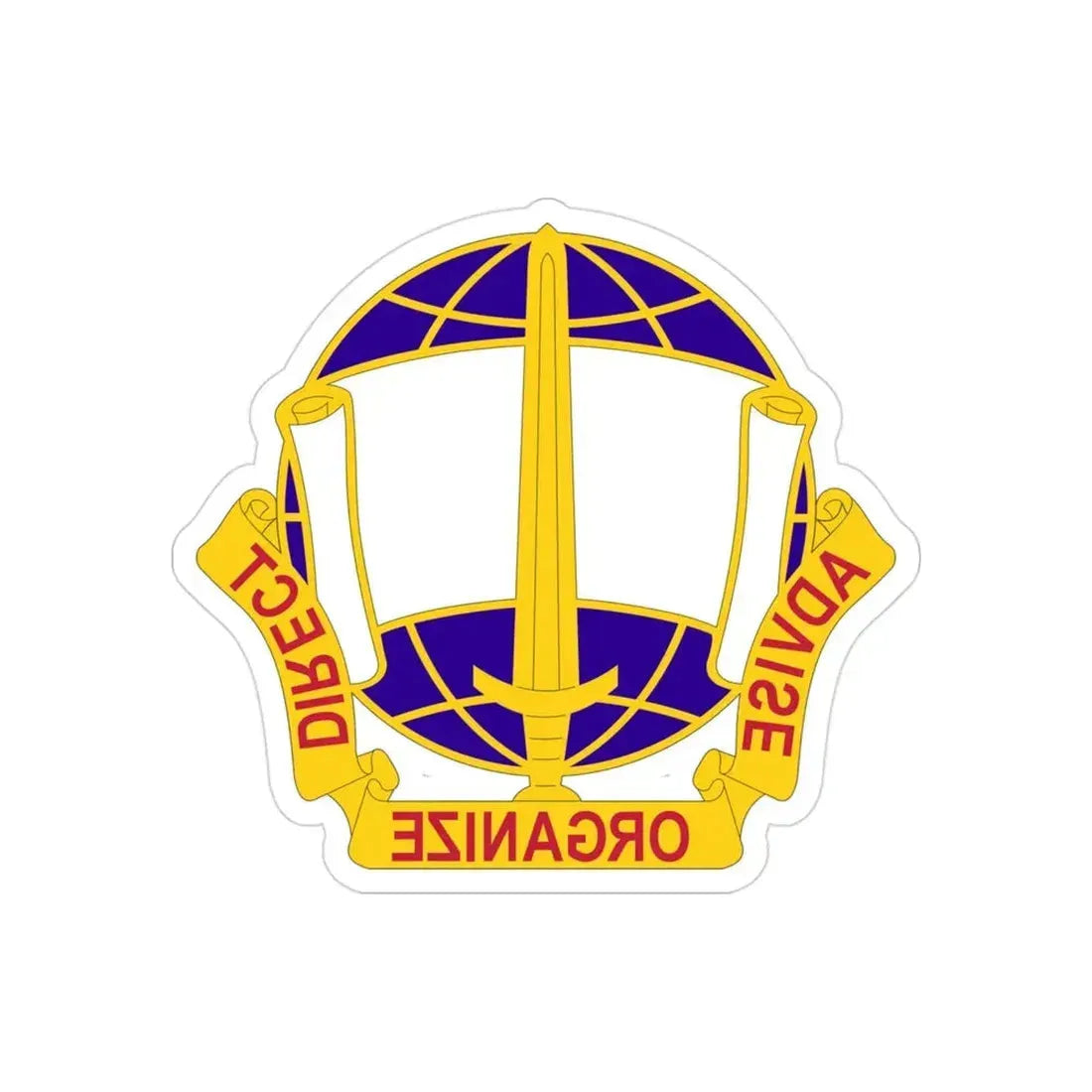 308 Civil Affairs Brigade 2 (U.S. Army) REVERSE PRINT Transparent Die-Cut STICKER - The Sticker Space