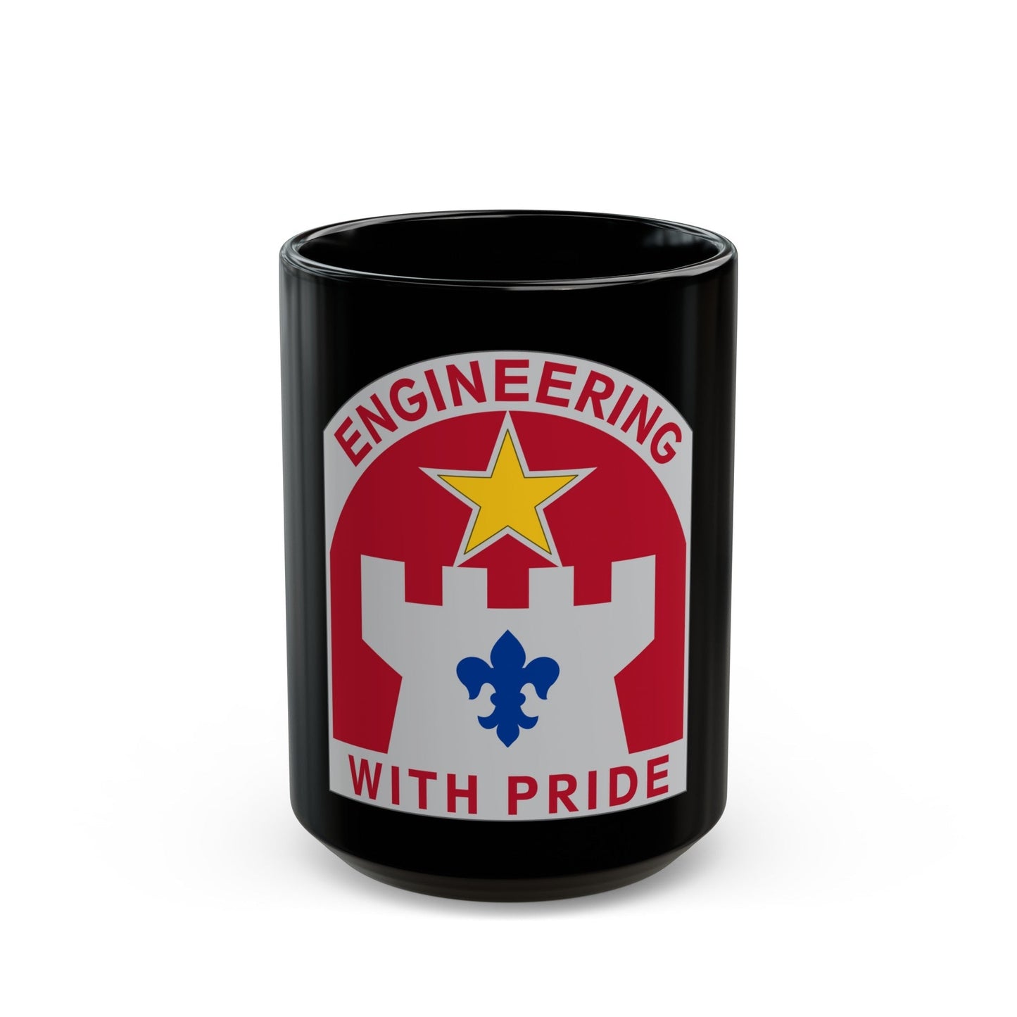 308 Engineer Group (U.S. Army) Black Coffee Mug-15oz-The Sticker Space