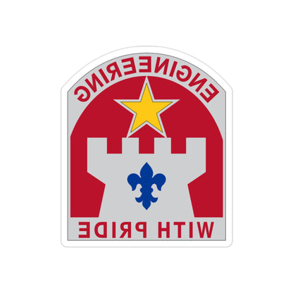 308 Engineer Group (U.S. Army) REVERSE PRINT Transparent STICKER-2" × 2"-The Sticker Space