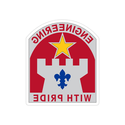 308 Engineer Group (U.S. Army) REVERSE PRINT Transparent STICKER-4" × 4"-The Sticker Space