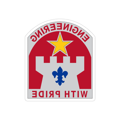 308 Engineer Group (U.S. Army) REVERSE PRINT Transparent STICKER-5" × 5"-The Sticker Space